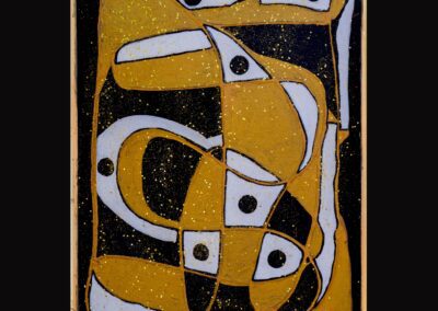 Abstrakte Acrylmalerei mit klaren Elementen, Struktur im Chaos