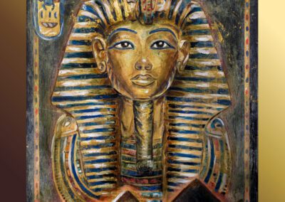 Symbolische Acrylmalerei mit archaischer Anmutung, Bedeutung und Zeit