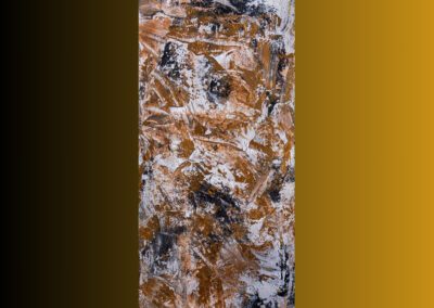 Abstrakte Acrylmalerei mit vielschichtiger Struktur, Tiefe und Entwicklung