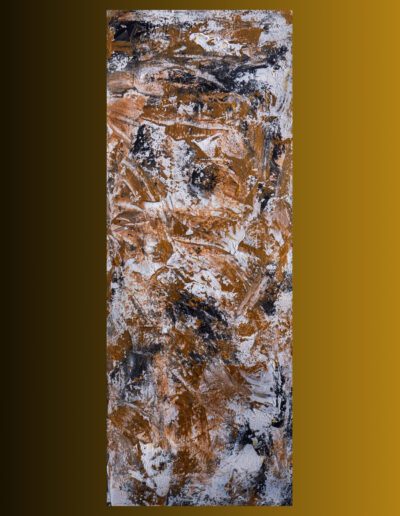Abstrakte Acrylmalerei mit vielschichtiger Struktur, Tiefe und Entwicklung