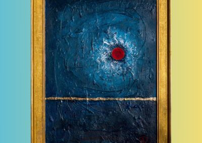 Abstrakte Acrylmalerei mit Linien und Farbübergängen, Wandel und Übergang