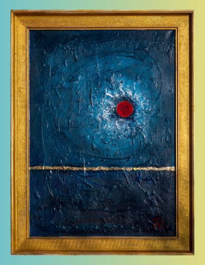 Abstrakte Acrylmalerei mit Linien und Farbübergängen, Wandel und Übergang
