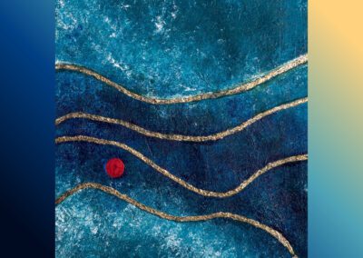 Abstrakte Acrylmalerei mit bewegter Linienführung, Weg und Veränderung